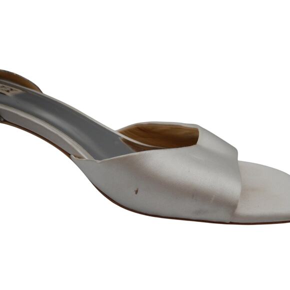 Badgley Mischka Infinity Rhinestone Ankle Strap Satin Block Heels Sandals Sz 9.5 - Picture 6 of 8